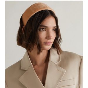 FENDI logo de-bossed cotton-velvet headband